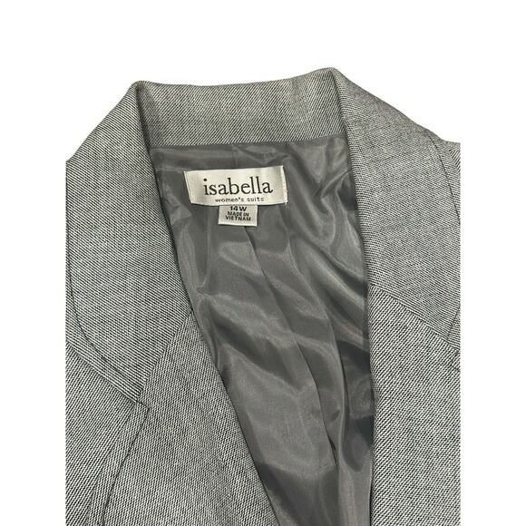 Isabella Suits Skirt Suit Set Grey Pleated Skirt Size 14W 14 W One Button Career - Picture 3 of 10